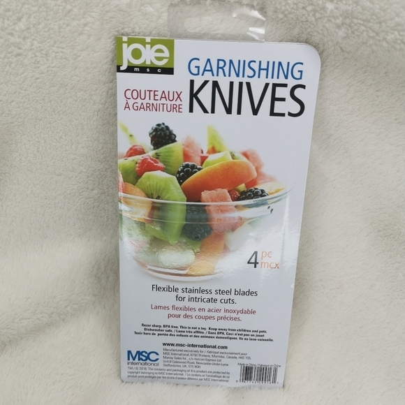 🌻2/$25🌻Joie Stainless  Steel Garnishing Knives ,Set of‎ 4 - Picture 4 of 4